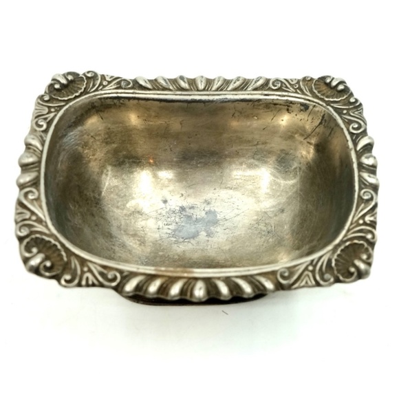 VINTAGE 1930s PEWTER OPEN SALT CELLAR FOOTED - Picture 2 of 3